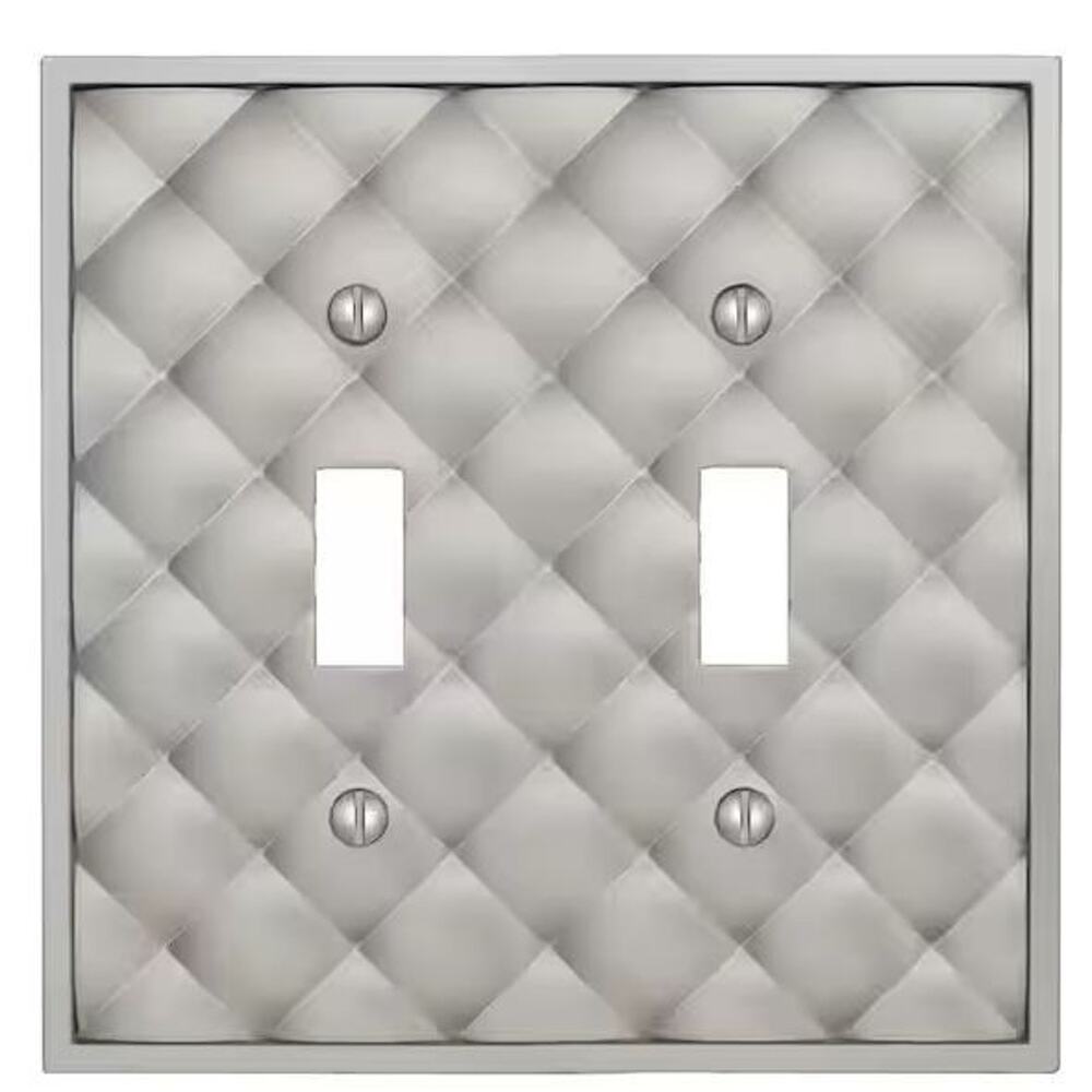 Hampton Bay Hancock Satin Nickel 2 Gang Toggle Cast Metal Wall Plate Discontinue